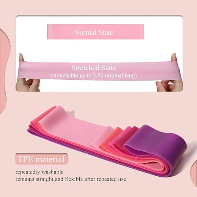 Resistance Bands for Workouts, Rubber Bands for Home Gym & Stretching, Exercise Gear for Women & Men - Great for Yoga, Pilates