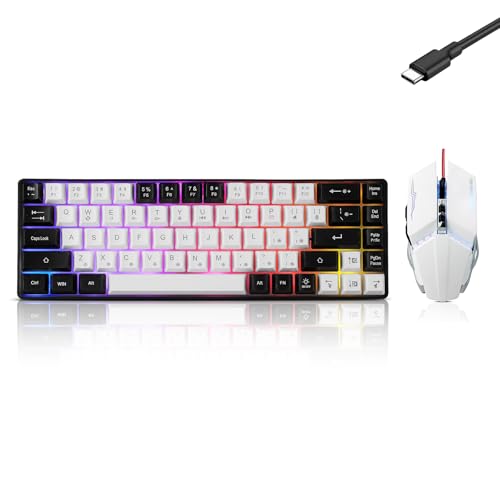 Wired 60% Gaming Keyboard and Mouse Combo, Ultra-Compact...