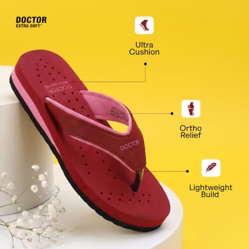 Image of DOCTOR EXTRA SOFT Care Diabetic Orthopedic Pregnancy Flat Super Comfort Dr Flipflops and House Slippers For Women's and Girl's