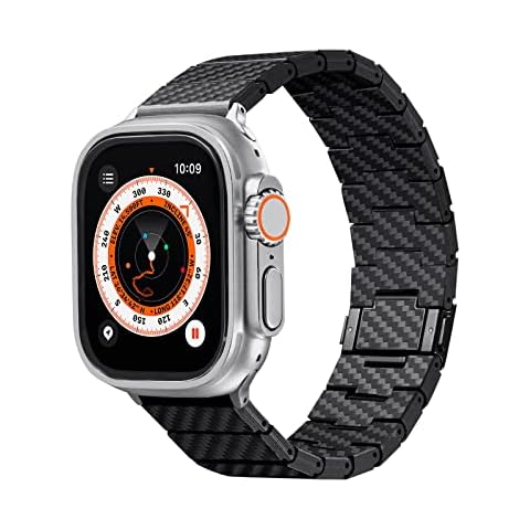 PITAKA Watch Straps Compatible with Apple Watch Ultra Series 8/7/6/SE/5/4/3/2/1 [38-49mm] Minimalist Carbon Fibre Made Lightweight Durable Adjustable Wristband with Magnetic Clasp Cover