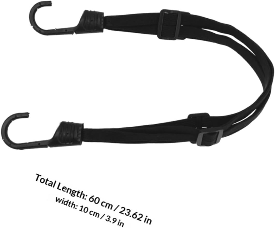 3pcs Motorcycle Luggage Tie Straps with 4 Sliding Buckles and Hooks Elastic Bungee Binding Straps for Bike Cargo Rack Adjustable Black Lashing for Travel and Outdoor Use