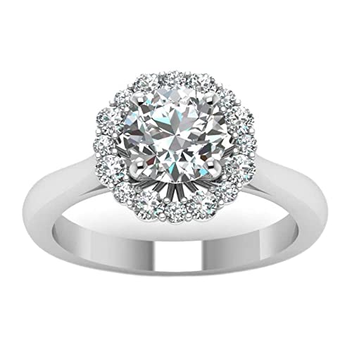 Bague diamant moissanite véritable anneau de mariage luxe
