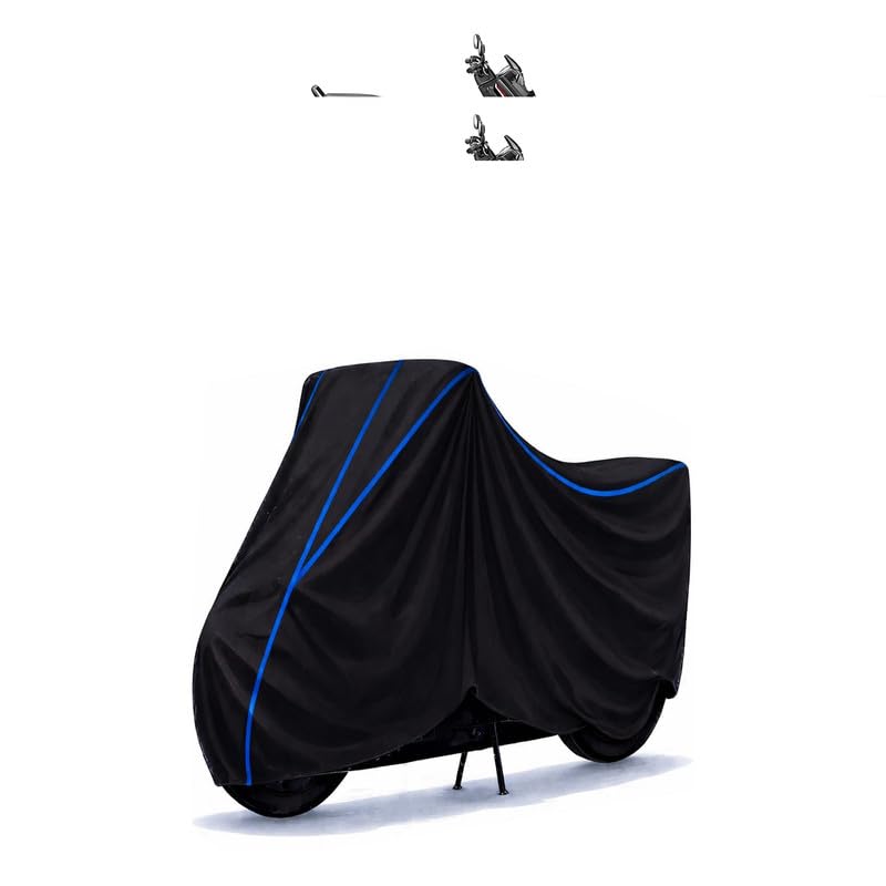 Image of Scooty Cover Water Resistant for Cliq | Universal Scooter & Bike Cover | Heavy Duty UV Protection | Dust, Rain & Scratch Protection | Elastic Fit All Weather Indoor Outdoor | Black with Blue Piping