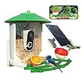 SkyPix Bird Feeder with Camera, 2K HD AI Smart Identify BirdSpecies Video Camera with Solar Panel Outdoors Birdhouse with Cam, Instant Arrival Alerts, Capture BirdVideo Ideal Present for Bird Lover