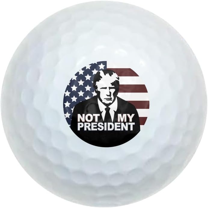 Not My President Anti Donald Trump Wilson Golf Balls 12 Pack, Regulation Size Full Color Premium Golf Balls