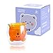Simpatici orsettoTazze Simpatico orsetto con Tazza da tè e caffè Tazzine da caffè in vetro isolante a doppia parete Bicchiere da Latte in Vetro 250ml Regalo per il compleanno San Valentino Marrone