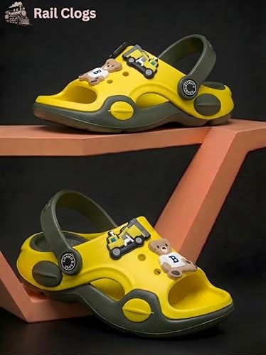 Image of HOOH Kids Unisex Open Toe Clogs for Boys and Girls Cute Charms for Up to 5 Years