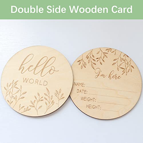 Lifetree Newborn Swaddle Set With Matching Hat And Headband Bow, Wooden Birth Announcement Card, Muslin Baby Swaddle Blankets For Boys & Girls, Eucalyptus Leaves And Greenery Plants #TOP4