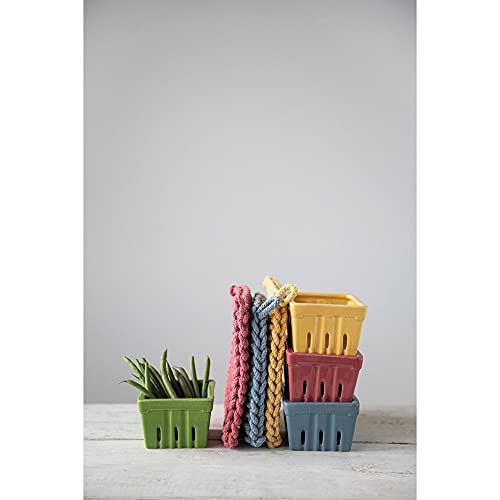 Creative Co-Op Stoneware Berry Baskets, Multicolor, Set of 4 (Multicolor2)