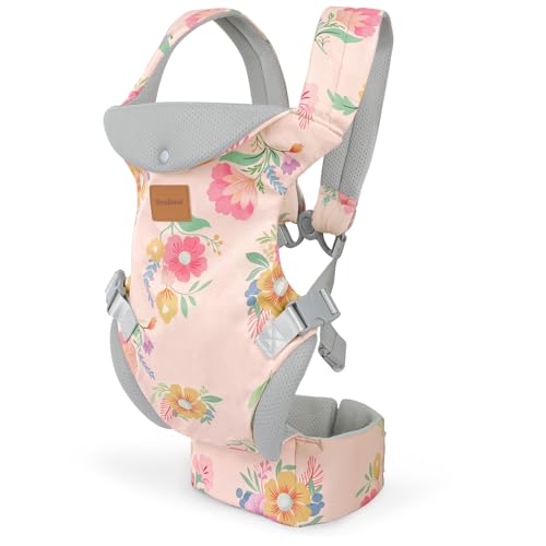 Baby Carrier Newborn to Toddler, Ergonomic Adjustable Toddler Carriers for 7-66 Lbs, Cozy Lightweight Infant Carrier with Neck Support, Baby Holder Carrier with Lumbar Support for Mom Dad