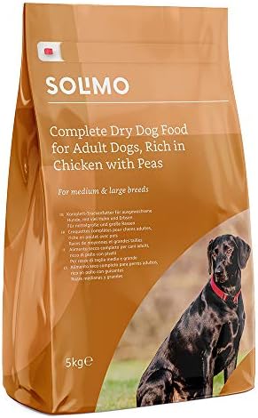 Amazon Brand - Solimo Complete Dry Dog Food for Adult Dogs, Rich in Chicken with Peas, 1 Pack of 20kg