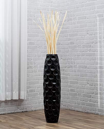 Image of Leewadee Large Floor Vase 26 inches Mango Wood for Pampas Grass, Dried Flowers