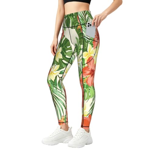 Leggings de descanso transpirables y pantalones de yoga holgados con diseño de flores