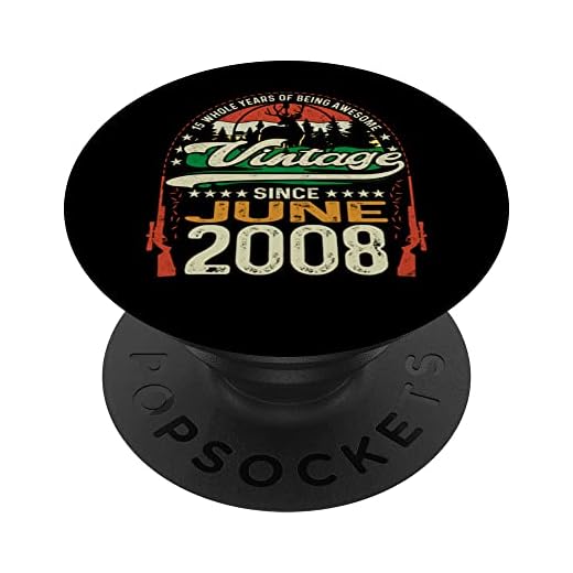 Cazador de caza de ciervos de 15 años, nacido en junio de 2008, 15 cumpleaños PopSockets PopGrip Intercambiable