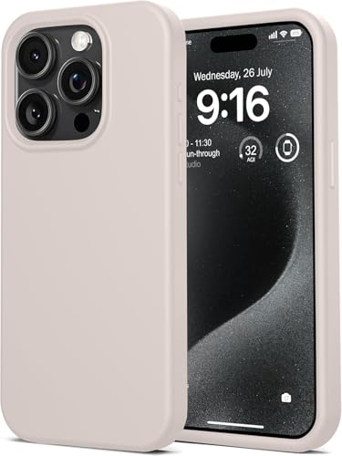 Image of AIBEX Premium Liquid Silicone Back Cover Case Compatible for iPhone 16 Pro | Shockproof, Drop and Camera Protection | Slim Phone Case, Anti-Scratch Soft Microfiber Lining - Carbon Grey