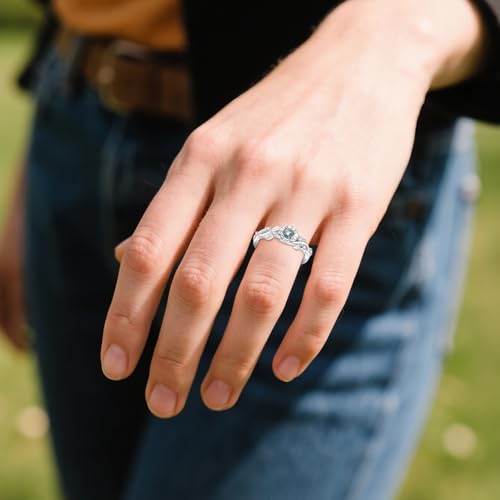 Lotus Ring 925 Sterling Silver Moss Agate Unique Leaf Shaped Ring For Women Lotus Promise Ring Jewelry Gifts4