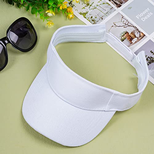 jerbro Unisex Visoren Cap Sonne Hut Golf Tenniskappe mit Sonnenblende Baseball Kappe Baseballmütze Einstellbar Visor Sommer Schirmmütze für Damen Herren (Weiß)