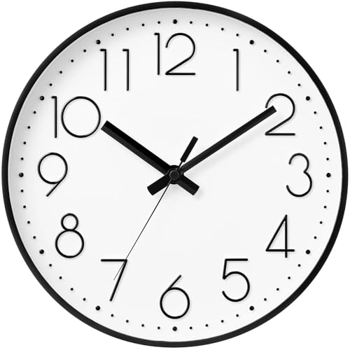 Image of DAXSMY Wall Clock 8 Inch White Decorative, Battery Operated Silent