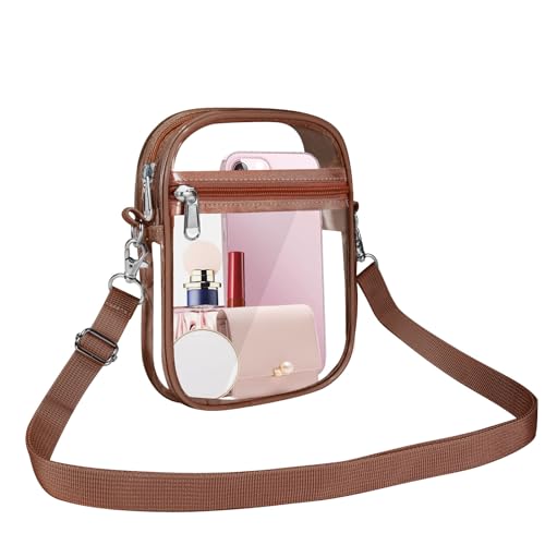Image of Clear Bag Stadium Approved, Clear Crossbody Purse Bag with Front Pocket for Concerts Sports Events Festivals