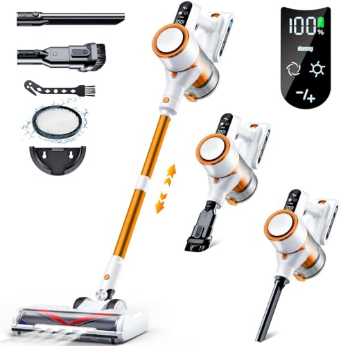 Vacuum Cleaner,450W/45kpa Powerful Suction with Smart LED Display, Cordless Vacuum