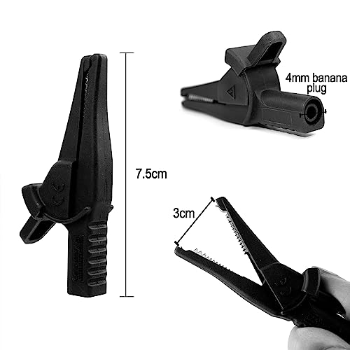 Image of ZIBOO ZB285-3 multimeter Alligator Clips Safety Alligator Clip Compatible with Fluke Phase Rotation Indicator use with TL222 and TL224 Test Leads Substitute for AC285