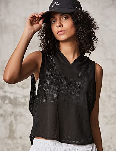 Women's Fitness Sleeveless Mesh Hoodie Sports Running T-shirts Workout Tops2