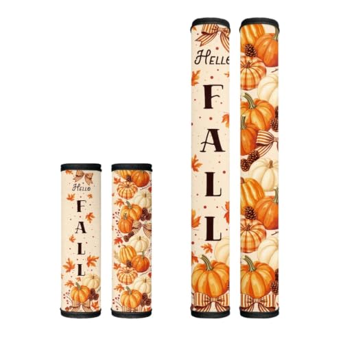 Image of Dreaweet Pumpkin Maple Leaf Fall Refrigerator Handle Covers Set of 4