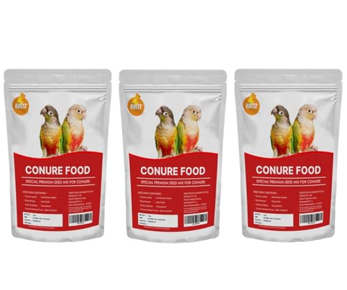 Image of Boltz Best Bird Food for Conures 3Kg - Natural and Healthy Premium Seed Mix, Daily Treat for Parrot, Complete Nutrition for All Life Stages (1 KG, Pack of 3)