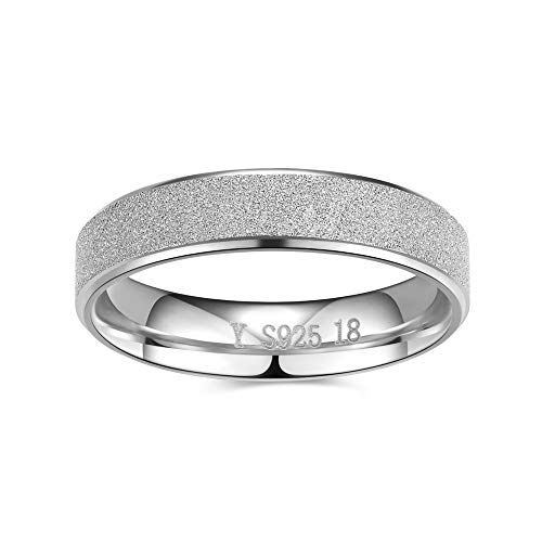 Matte Finish Sandblast Ring 925 Sterling Silver Scrub Ring for Men/Women Size 6-123