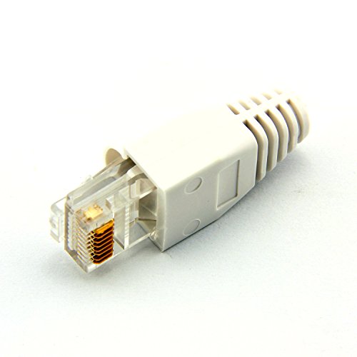 Maxmoral 100-Pack Cat5E Cat6 Rj45 Ethernet Network Cable Strain Relief Boots - White #TOP5