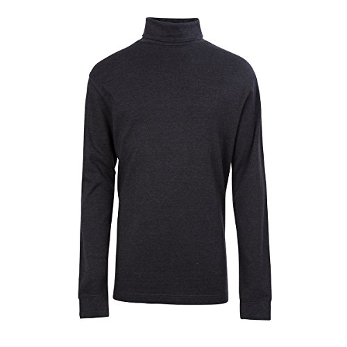 Meister Men's Cotton/Blend Roll Neck Turtleneck Top, Large, Charcoal