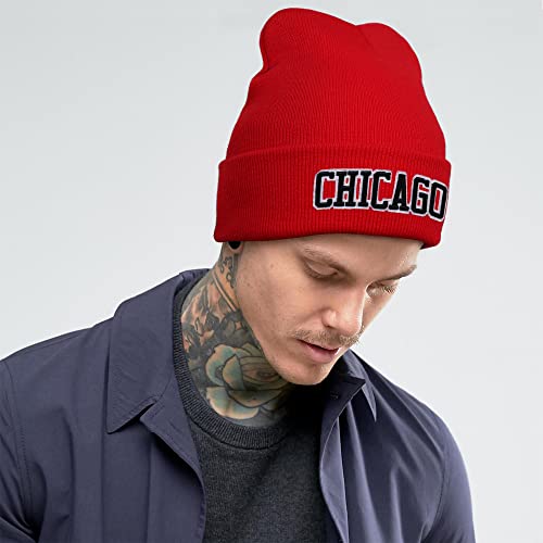 Boston, gorros, gorros, masculinos, bordados, de malha, quente, para o inverno, Vermelho - 1, Tamanh