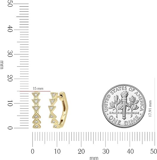 DISENO Fine Jewelry 10k Yellow Gold Diamond Huggie Earrings for Women – 0.07 Ct Natural Diamonds (F-G, SI1-SI2) – Classic Small Gold Hoops for Elegant Gift Giving2