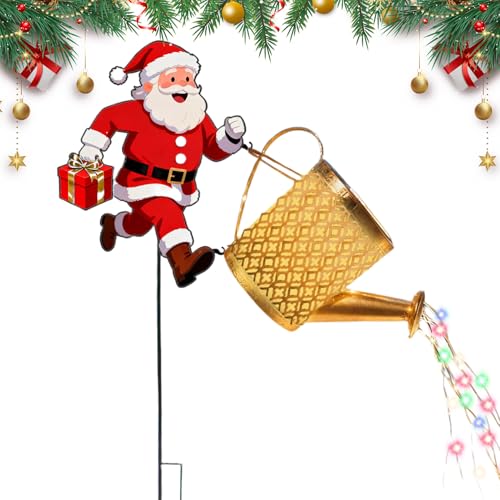 Lumières extérieures d'arrosoir solaire de Père Noël anti-corrosive pour cour