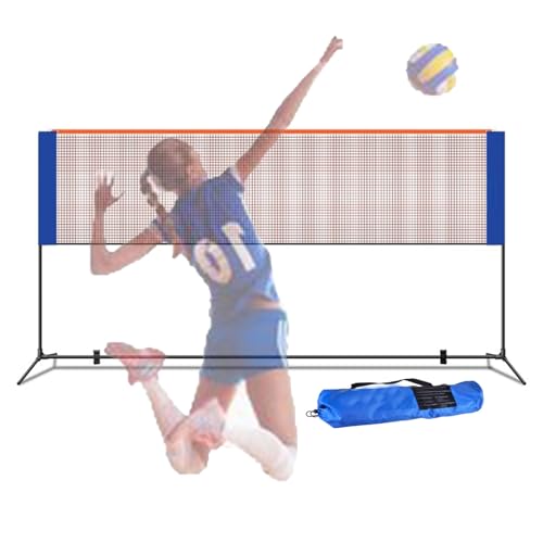 Set da Tennis Portatile con Rete - Mazza da pallavolo Regolabile e Pieghevole con Borsa per Il Trasporto - Attrezzatura Ideale per l'allenamento Sportivo al Chiuso e all'aperto, in Spiaggia