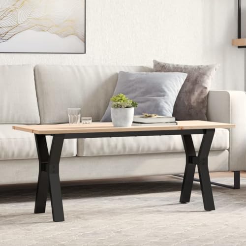 Frdhee Mesa de cocina extraíble mesa de oficina, mesa de centro y estructura en Y, 110 x 40 x 45 cm, madera maciza de pino y acero, para espacios pequeños, comedor, cocina, se puede montar rápidamente