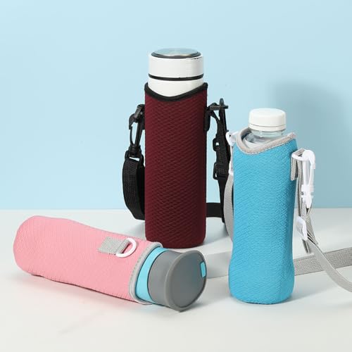 Funda para botella de agua de neopreno roja ideal para tus excursiones al aire libre 4