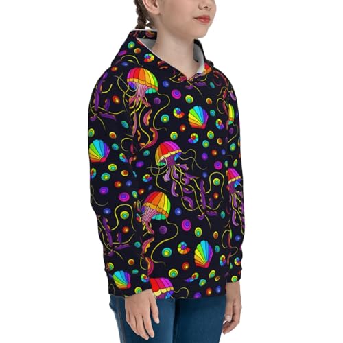 Rainbow Jellyfishes Kids Pullover Hoodies Boys Sweatshirts Girls Athletic Clothes with Pocket3
