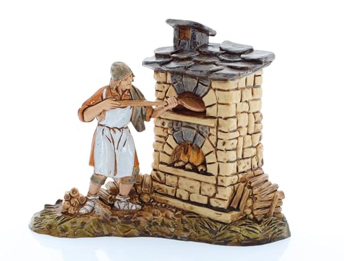 Moranduzzo Fornaio per Presepe da Cm 10 Scala 1:20 - Statuine Presepe Indistruttibili - Stile 700', Pittura Rifinita a Mano, Prodotto Ufficiale, Made in Italy, Scultore M. Landi