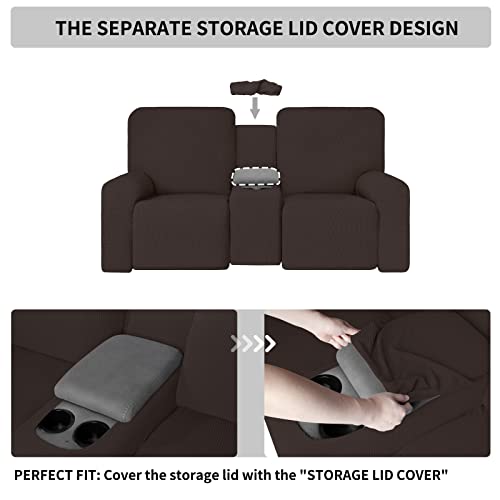 Image of Easy-Going 1 Piece Reclining Loveseat with Middle Console Slipcover