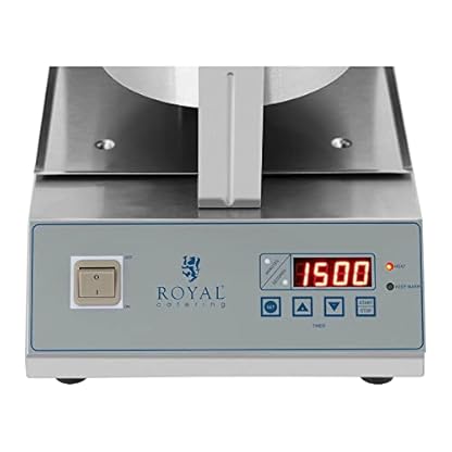Royal Catering RCWM-1300-RE Waffeleisen Waffelgerät Waffelautomat Waffle Maker Belgische Waffel (Ø 18 cm, Drehbar, 1300 W, Timer 99 min, Edelstahlgehäuse), Schwarz – Bild 3