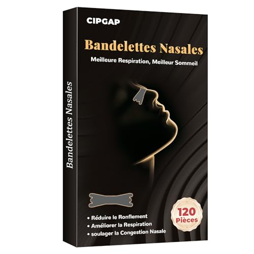 CIPGAP 120 Pièces Bandelette Nasales Premium, Nasal strips dilatateur Nasal, Améliore la respiration contre le ronflement, Forte tenue pour le sport & meilleure...