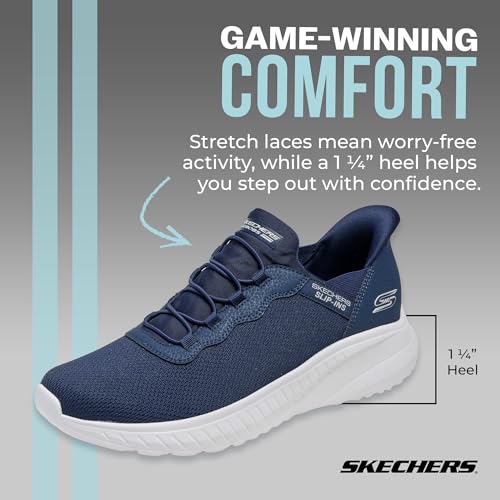 Skechers Skechers Men's Hands Free Slip-ins Skechers Bobs Squad Chaos - Daily Hype, Navy, 12 Wide