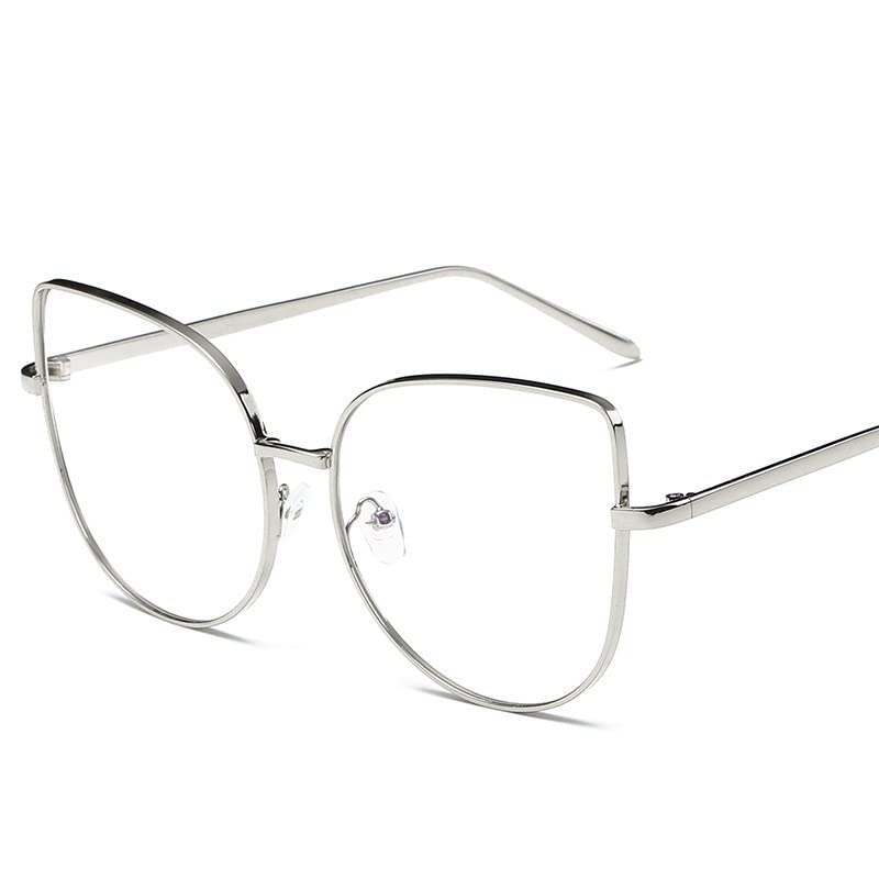 Oversized Reading Glasses Womens Cateye Blue Light Blocking Computer Readers Eyeglasses Anti Glare Flat Light Mirror