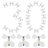 XLSXEXCL 30 Pcs Flying Butterfly Toy, White Flying Butterflies Wind Up Flying Butterfly DIY Butterfly Wings Painted Cards Surprise Gift for Valentine's Day Birthday Wedding Graduation (White)