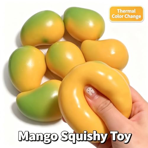 2PCS Crunchy Mango Squishy, Slow Rising Chameleon Mango Stress Ball by Generic - Used condition - Image 4