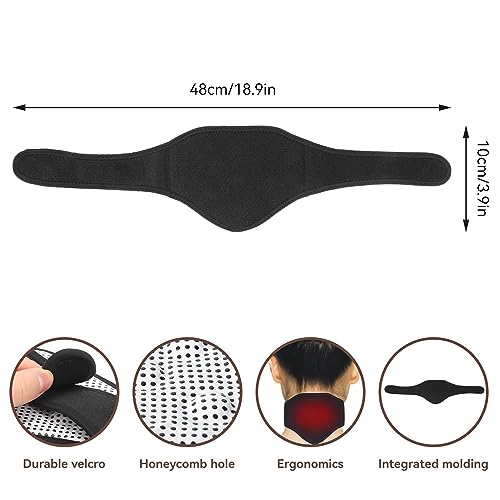 Wärmekissen Nackenstütze, Nacken Heizkissen, Nackenwärmer, Turmalin Selbsterwärmender Nackengürtel, Selbsterwärmender Nackenstütze Bandage, Nackenkissen Heizkissen für Schmerzen Linderung (Schwarz)