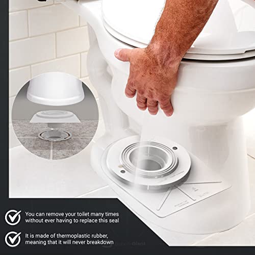 Supply Giant Bnt Aqualoq Wax Free Toilet Seal, Universal Flexible Rubber Watertight Gasket Waxless Replacement With Ring & Bolt Kit, 3" & 4" #TOP3