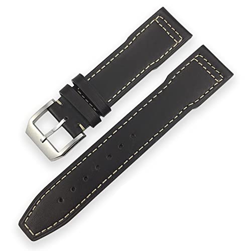 Bracelet de montre de prestige marron et blanc compatible IWC Portugais