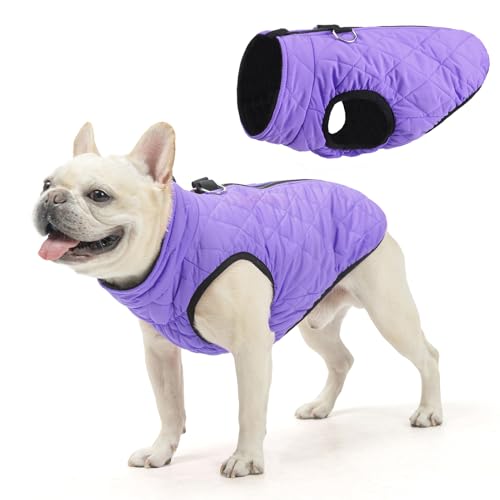 Image of SCENEREAL Winter Coat for Dogs - Warm Jacket with Built-in Harness | Warm Jacket with Built-in Harness, Waterproof, Fleece Puffer Vest, Windproof, Snow Clothes for Small to Medium Dogs